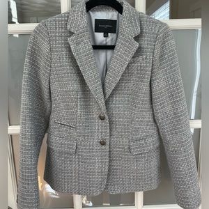 Banana Republic Gray and White Warm Blazer
